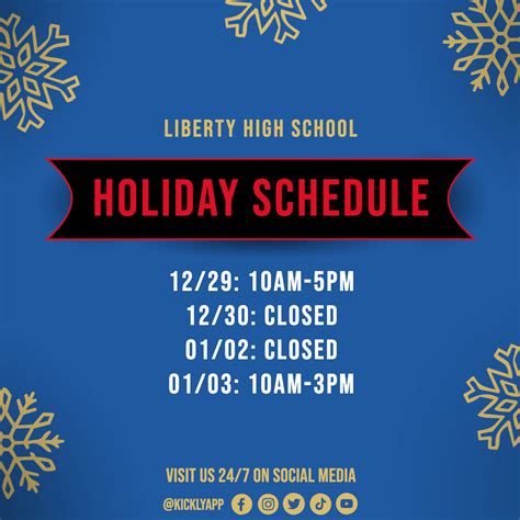 Holiday Schedule .